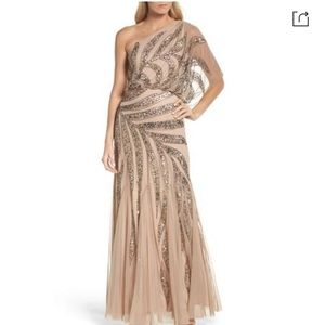 One shoulder, floor length Adrianna Papel dress. Size 16.